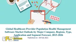 global healthcare provider population health