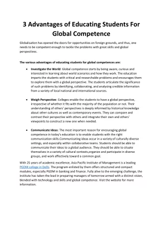 3 Advantages of Educating Students For Global Competence