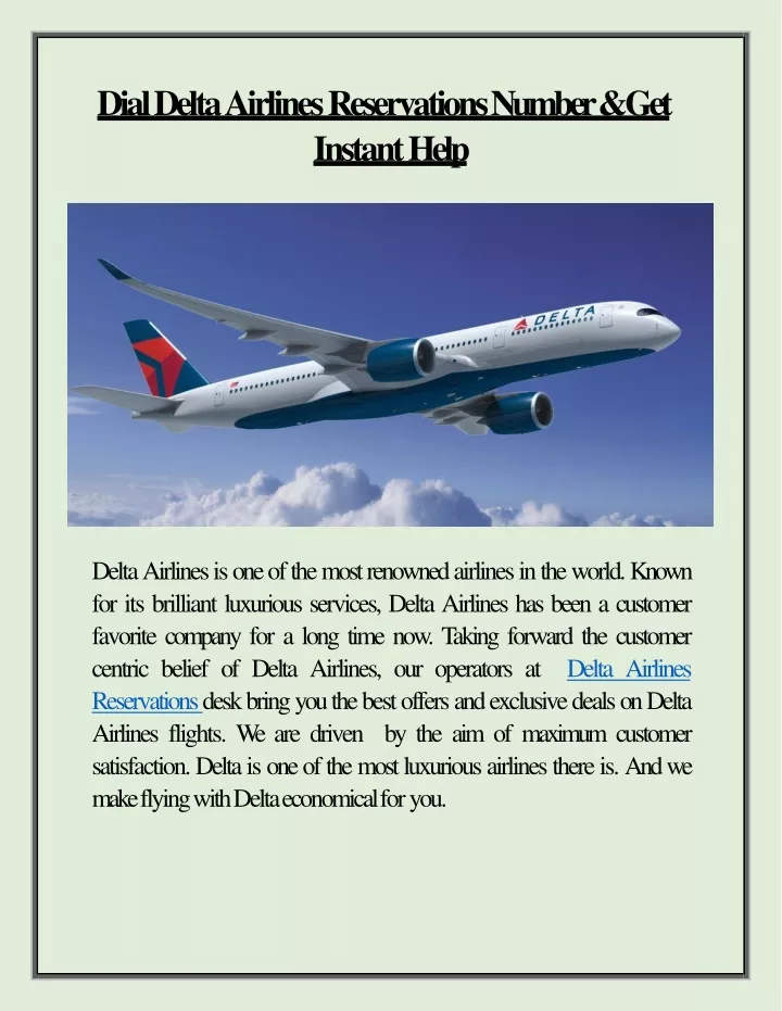 dial delta airlines reservations number get instant help