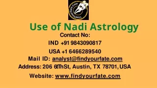 Use of Nadi Astrology