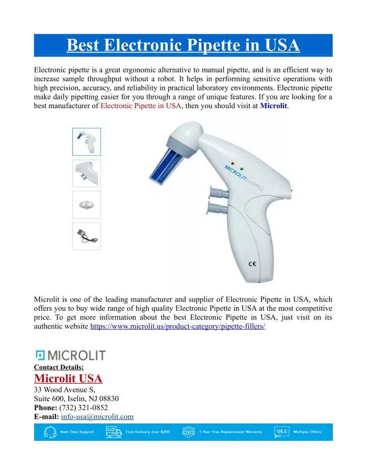 best electronic pipette in usa