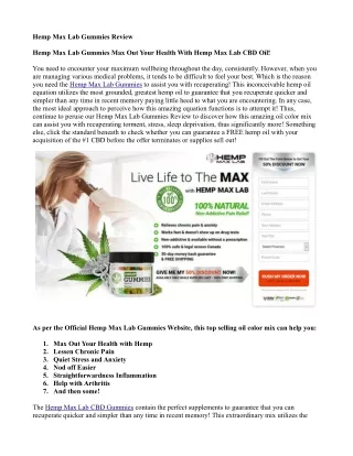 Hemp Max Lab Gummies