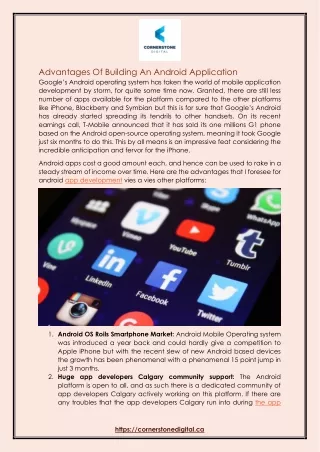 advantages of building an android application