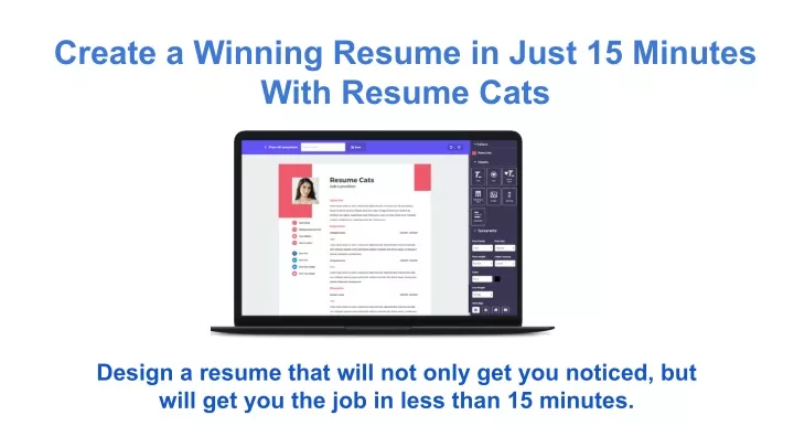 create a winning resume in just 15 minutes with