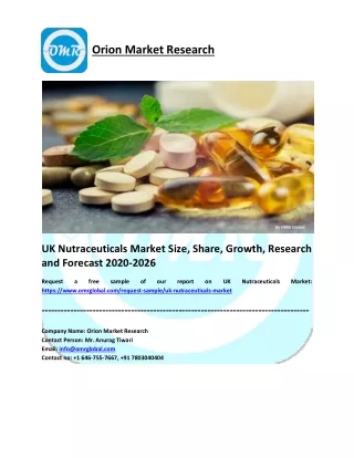 UK Nutraceuticals Market Size, Share, Growth, Research and Forecast 2020-2026