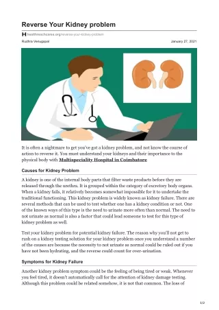 reverse your kidney problem