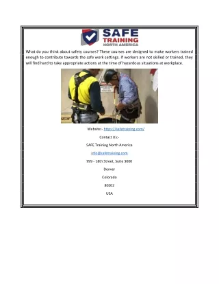 what do you think about safety courses these