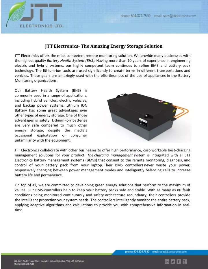 jtt electronics the amazing energy storage