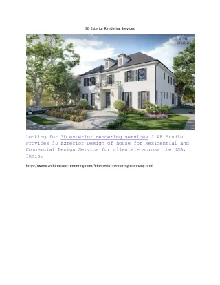 3D Exterior Rendering