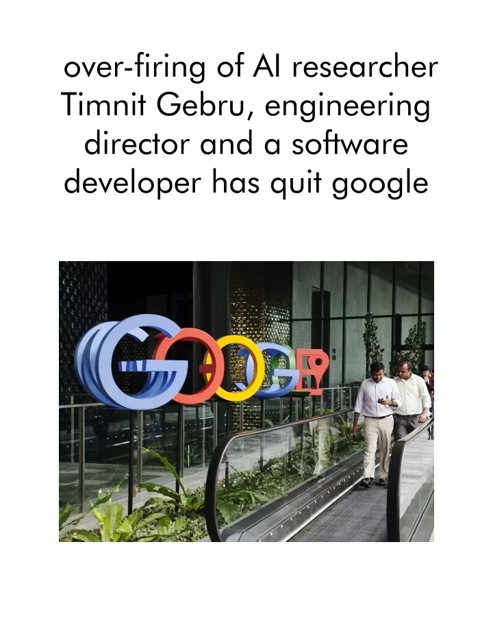 over firing of ai researcher timnit gebru