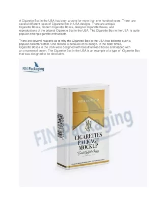 a cigarette box in the usa has been around