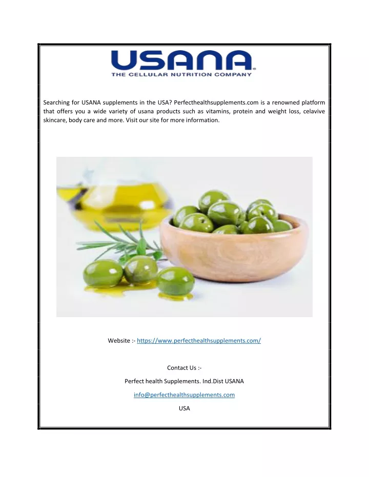 searching for usana supplements