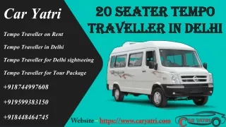 20 seater Tempo Traveller on Rent in Delhi