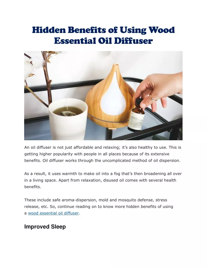 hidden benefits of using wood essential