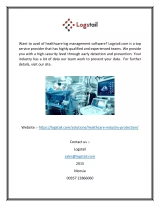 Healthcare Industry Log Management Software Provider | Logstail.com