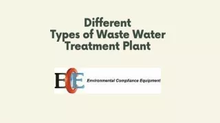 Different Types of Waste Water Treatment Plant