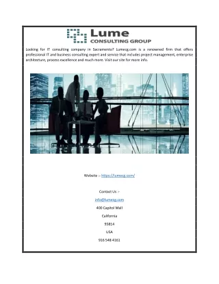 Sacramento IT Consulting Company | Lumecg.com