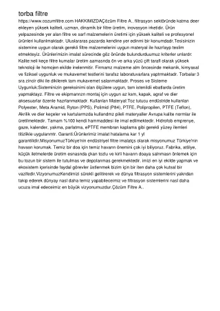 torba filtre