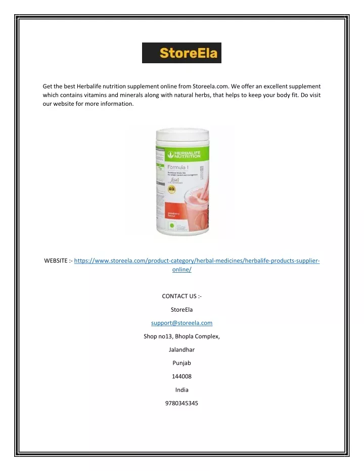 get the best herbalife nutrition supplement