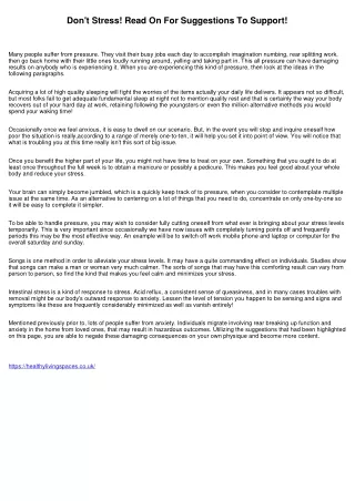 don t stress read on for suggestions to support