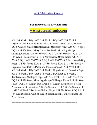 AJS 534 Education Organization- tutorialrank.com