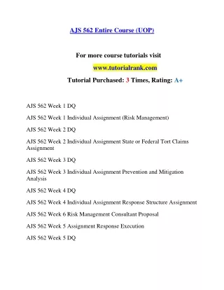 AJS 562 Education Organization- tutorialrank.com