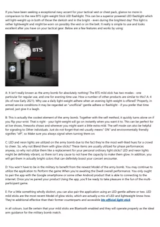 Are You Getting the Most Out of Your bts lightstick?