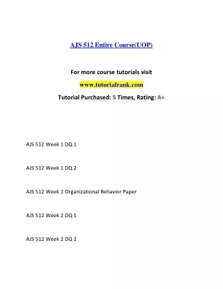 AJS 512 Education Organization- tutorialrank.com