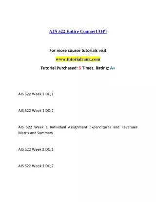 AJS 522 Education Organization- tutorialrank.com