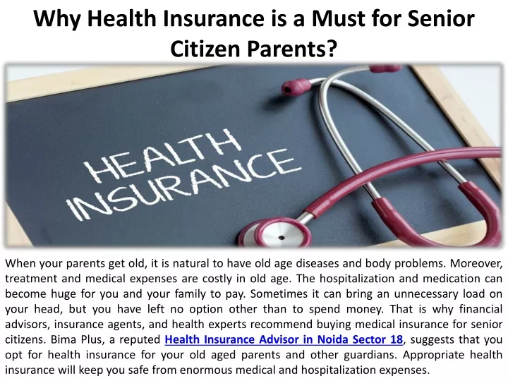 why health insurance is a must for senior citizen