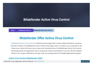 bitdefender active virus control