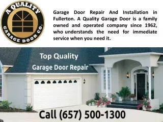 New Garage Door and Garage Door Repair in Fullerton