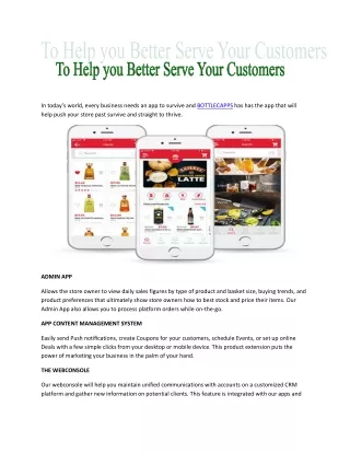 To Help you Better Serve Your Customers