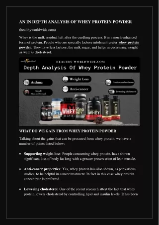 an in depth analysis of whey protein powder