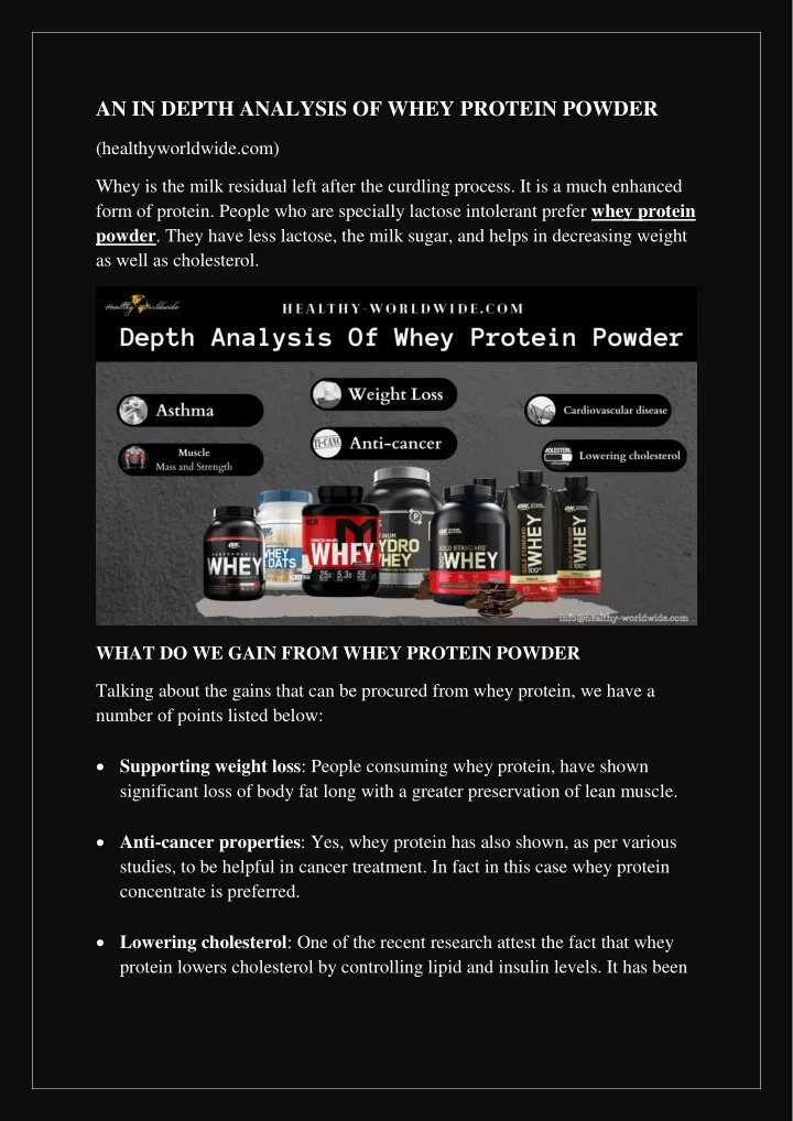 an in depth analysis of whey protein powder