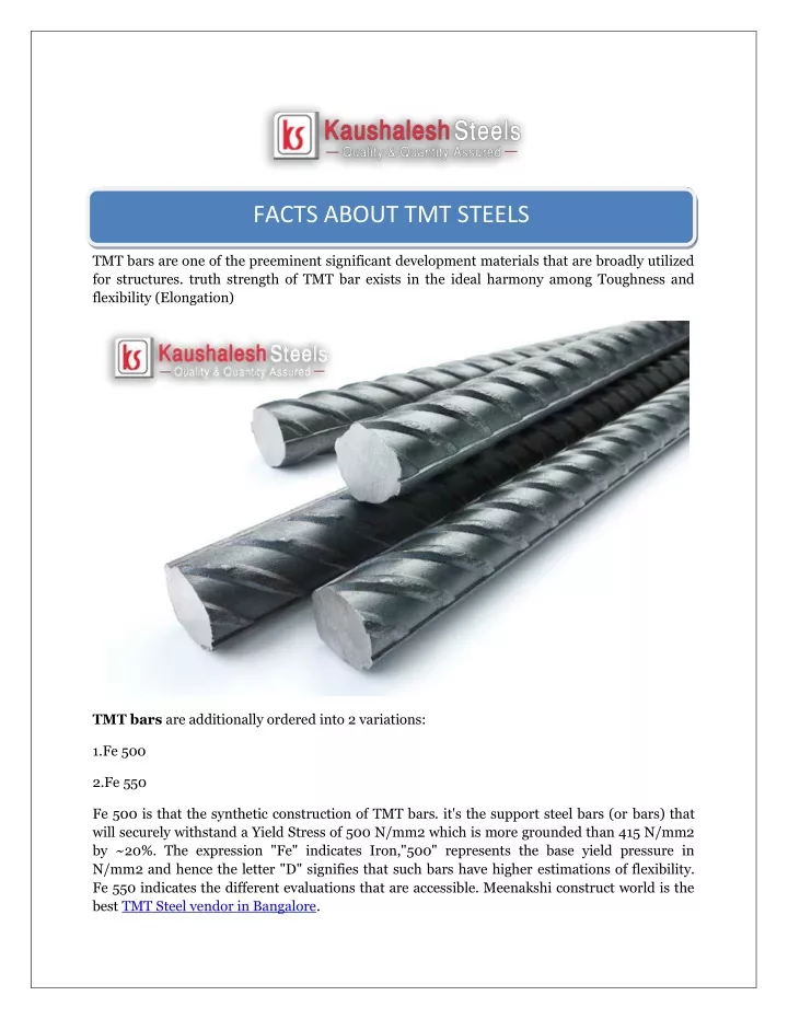 facts about tmt steels