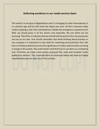 reflecting excellence in our media services qatar