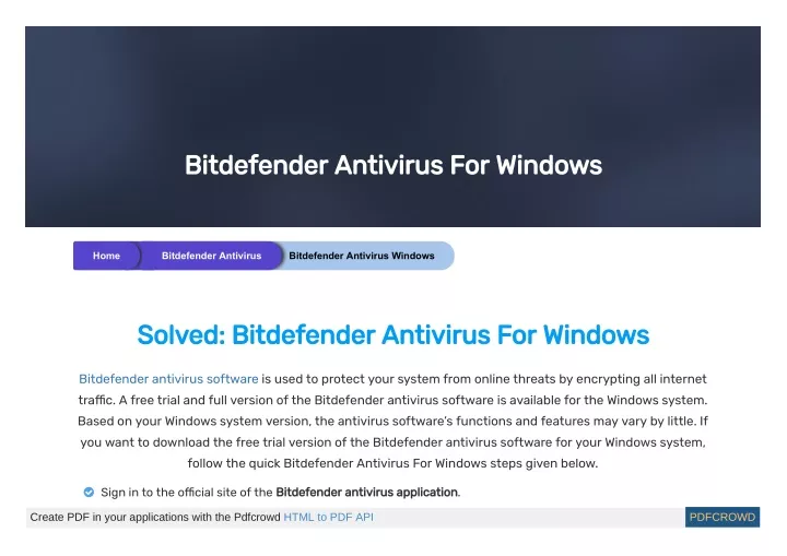 bitdefender antivirus for windows