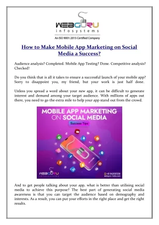 how to make mobile app marketing on social media