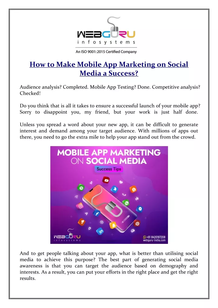 how to make mobile app marketing on social media