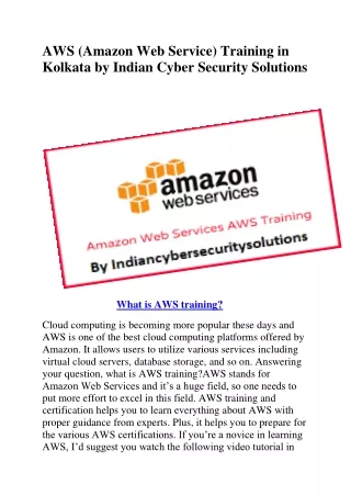 aws amazon web service training in kolkata