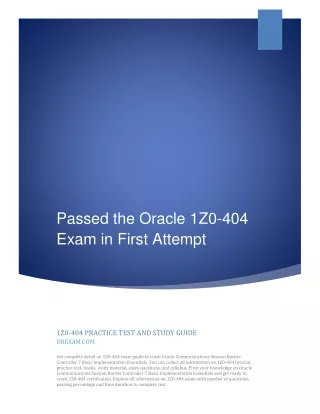 passed the oracle 1z0 404 exam in first attempt