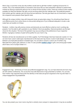 A mothers birthstone rings Success Story You'll Never Believe