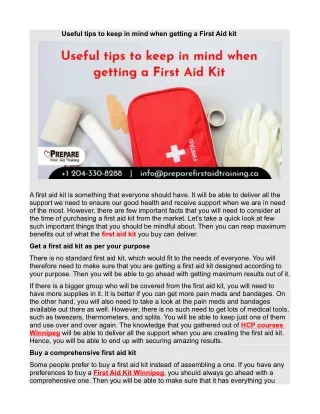 useful tips to keep in mind when getting a first