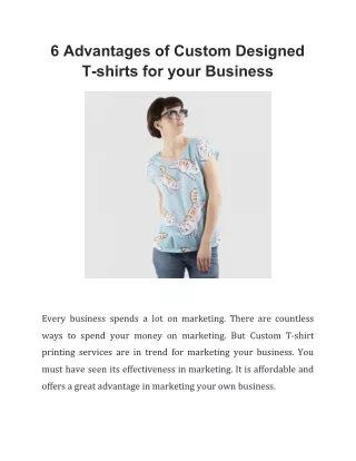 6 Advantages of Custom Designed T-shirts for your Business