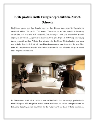 Beste professionelle Fotografieproduktion, Zürich Schweiz