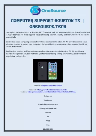 computer computer support onesource tech