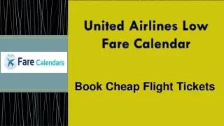 United Airlines Low Fare Calendar