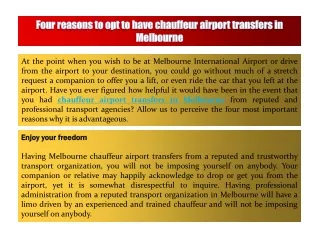 four reasons to opt to have chauffeur airport