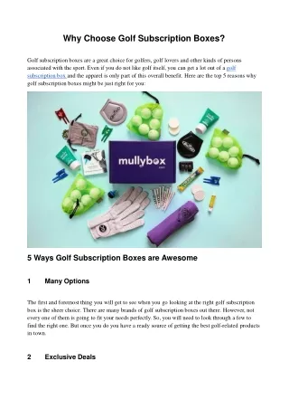 why choose golf subscription boxes